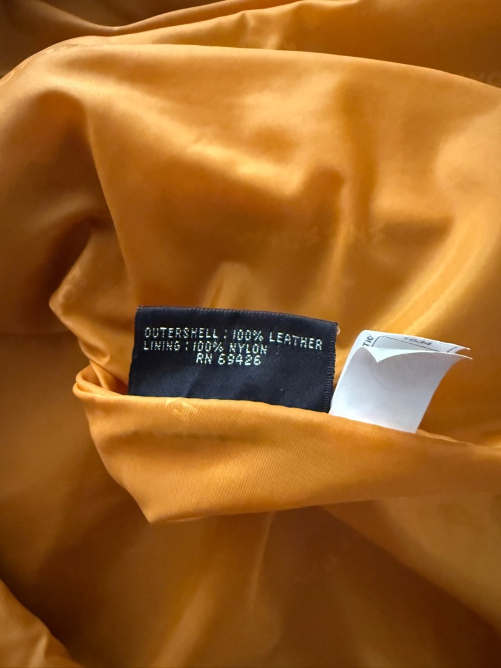 Vintage Wilson's Orange or Pumpkin Leather Coat Lining Nylon Women's Size Large - Picture 15 of 16